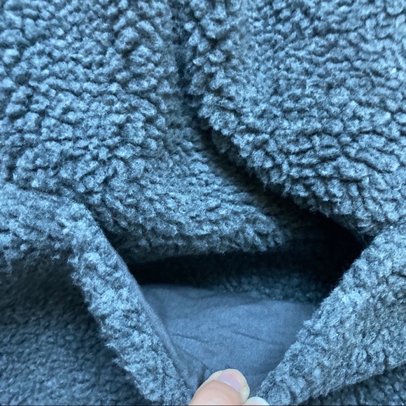 Madewell Oversized Grey Bonded Fleece Cocoon Coat - Picture 8 of 14